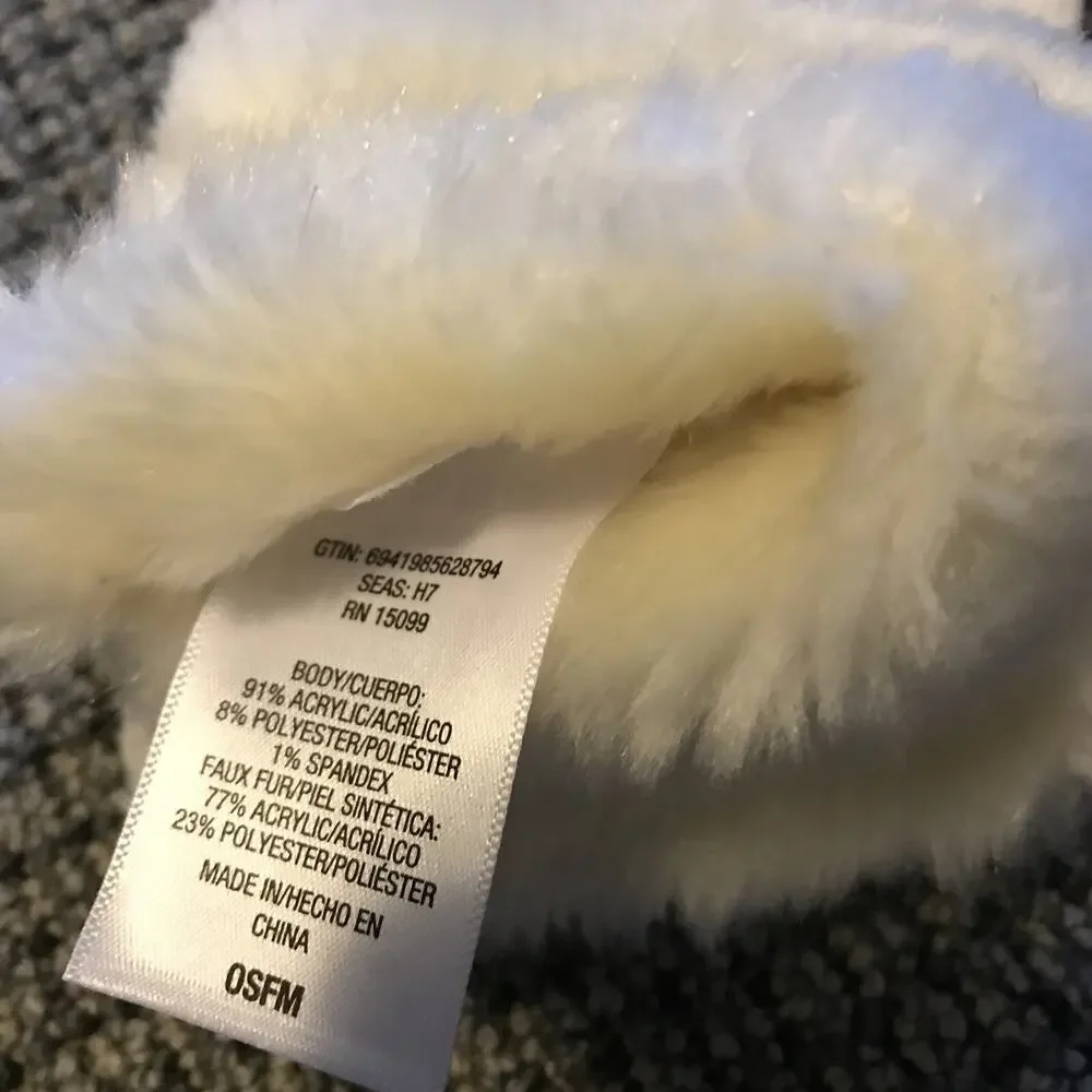 Sears NWT‎ Womens Fur Cuff Gloves Egret OSFM